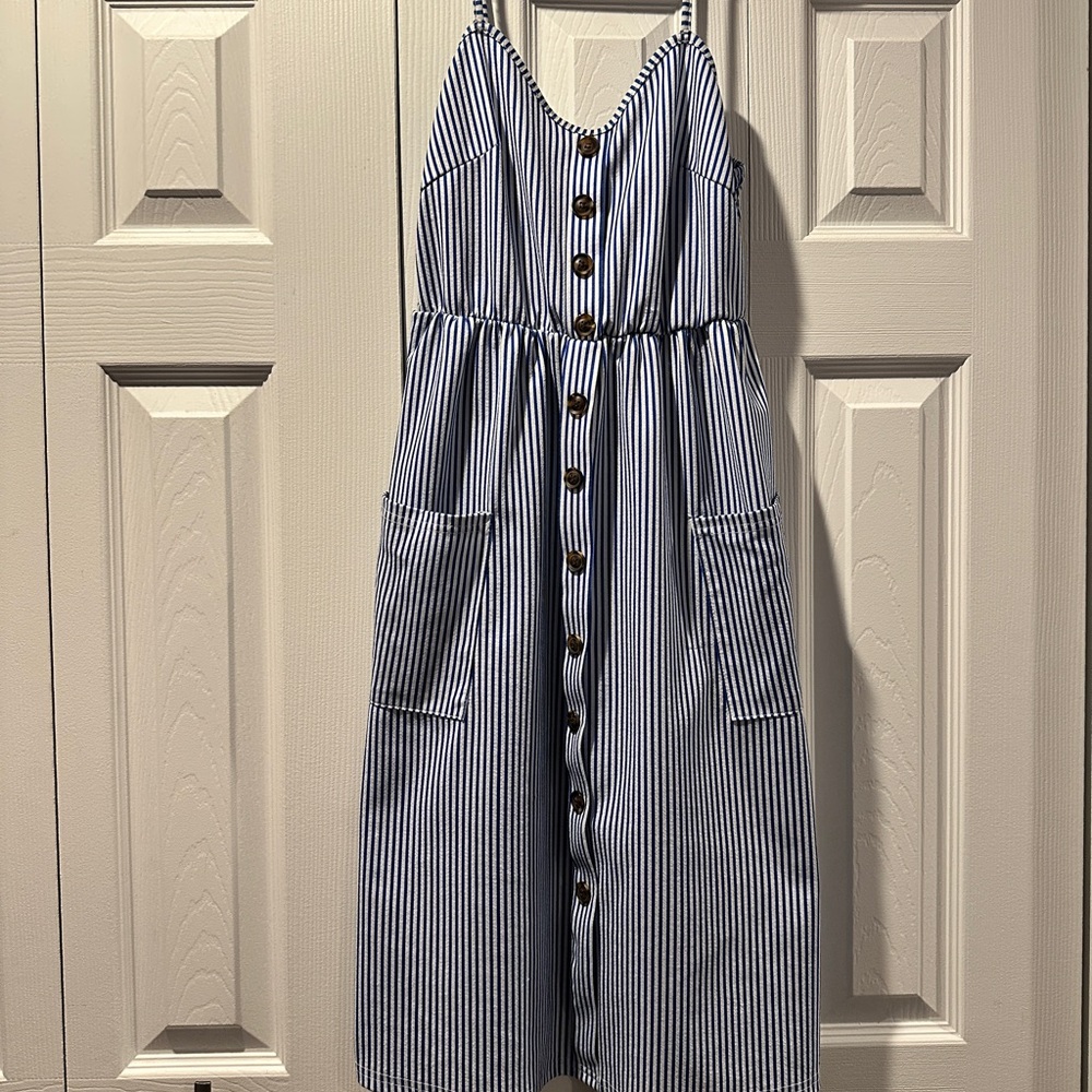 Women’s Striped Blue and White  Dress